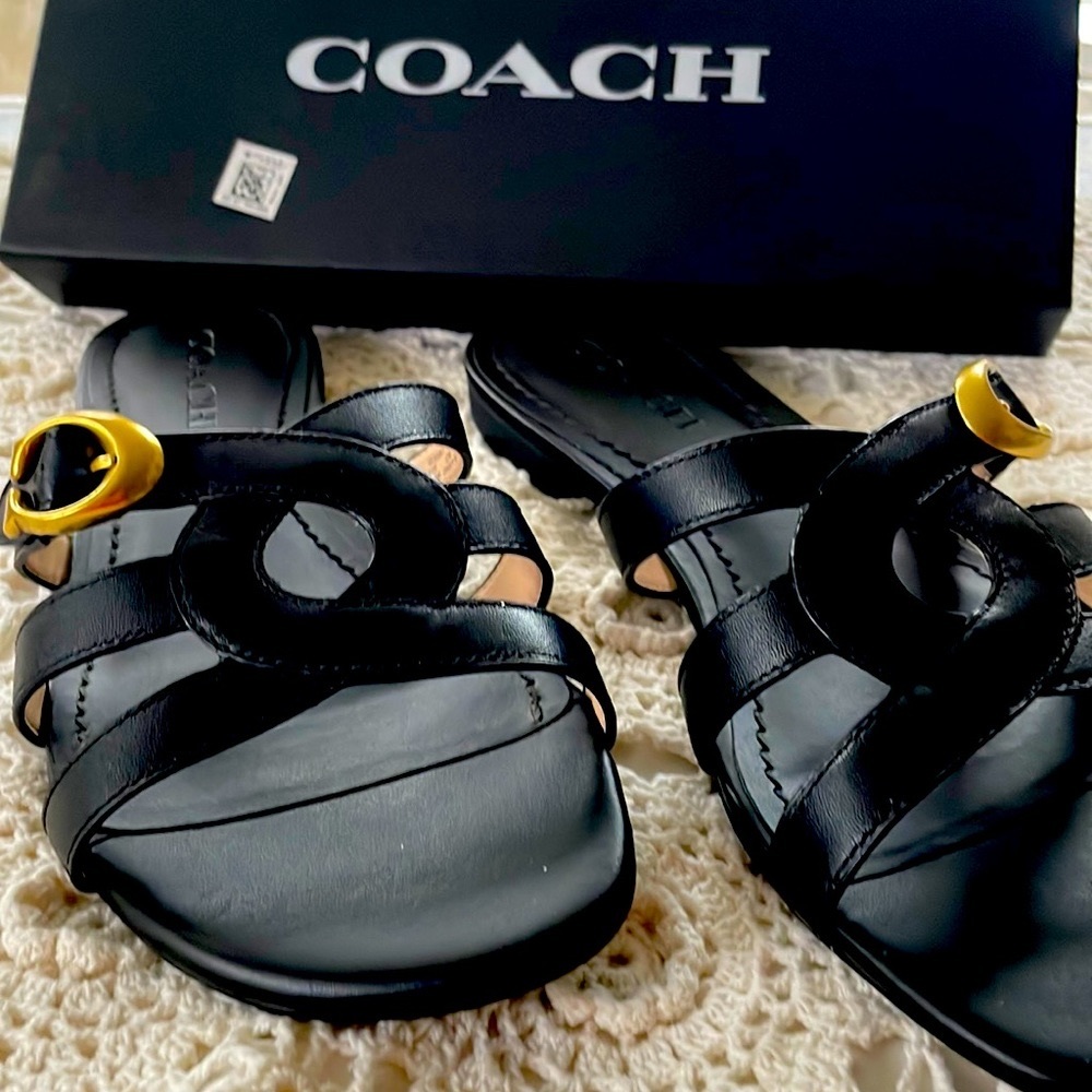 Coach sandals new , box says 8.5 but they are a 9.5